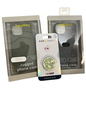 Heyday Bundle of 3 items. 2 Heyday iPhone Cases + 1 PopSockets- New in Box